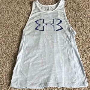 Under Armour White Tank with Navy Logo